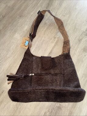 Brown Wool Shoulder Bag